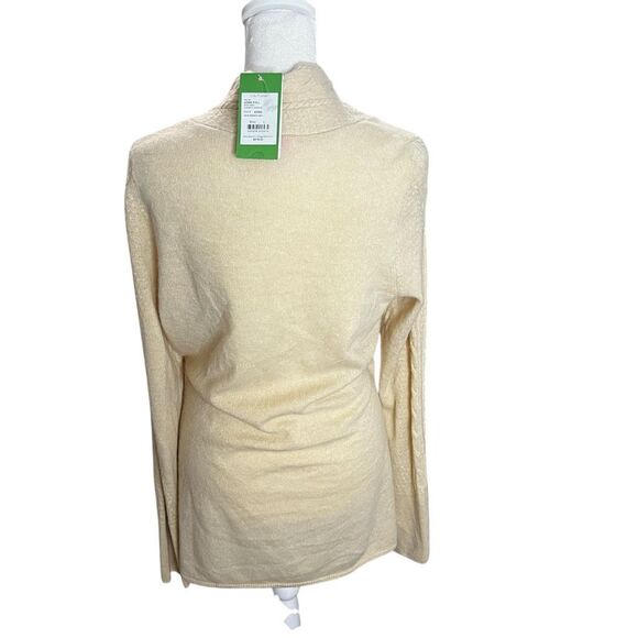 Lilly Pulitzer Light Cream Wrap Cardigan with Side Tie - Picture 4 of 6